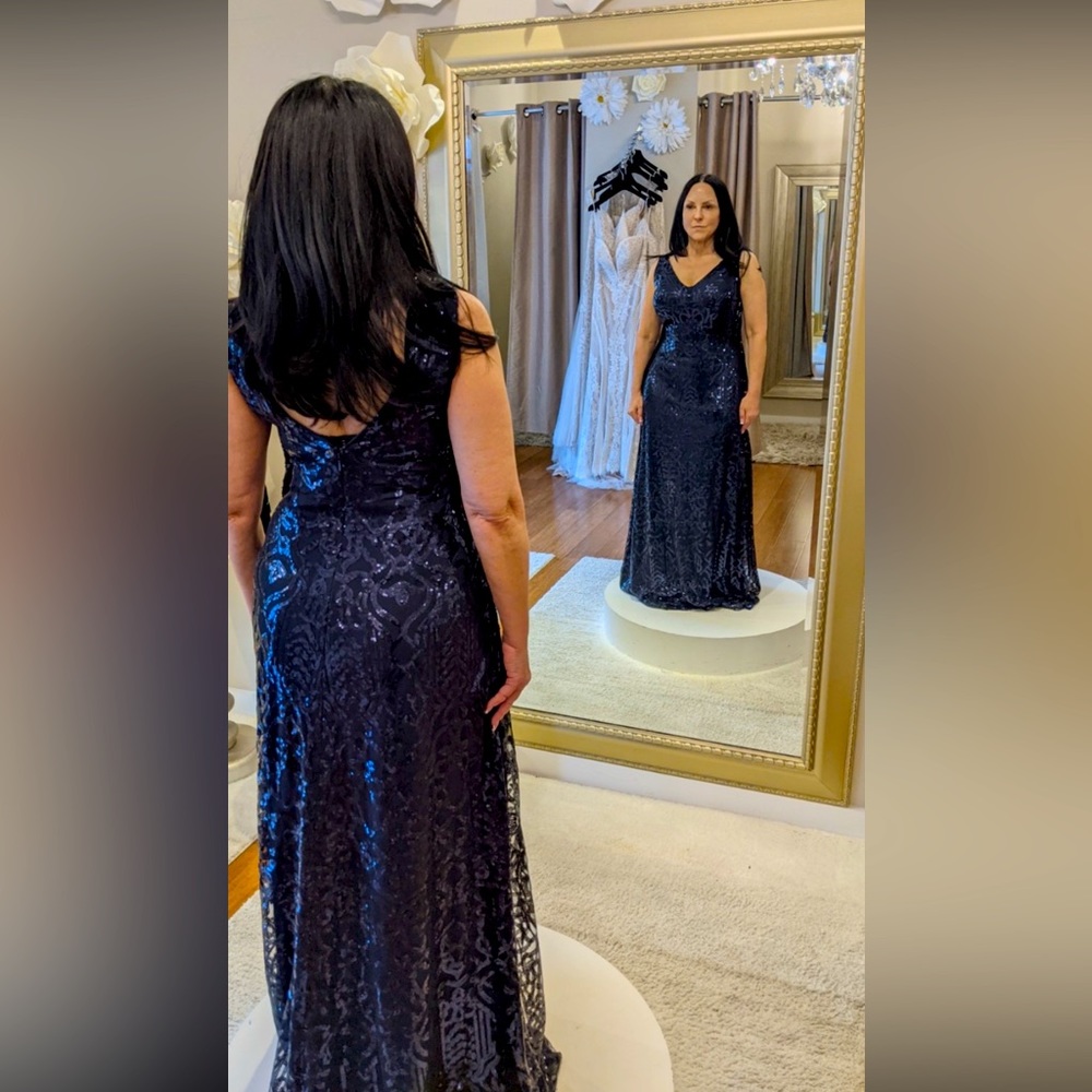 Blue Sequins Gown